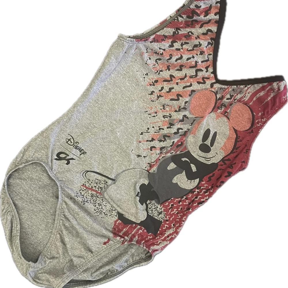 Disney Gray and Red Mickey Mouse Bodysuit